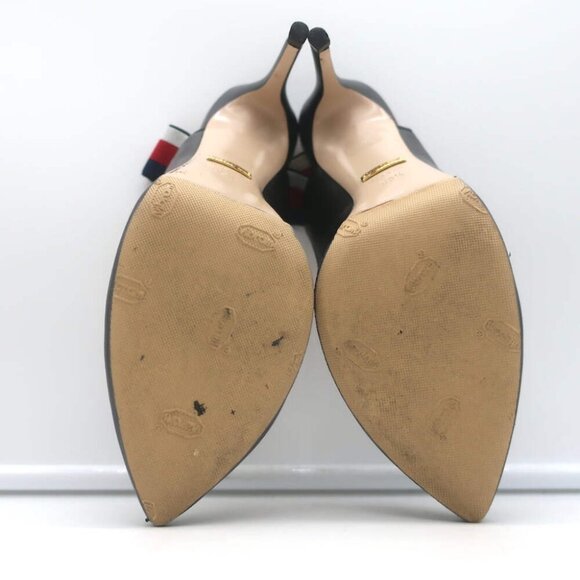 Gucci Sylvie Web Slingback Pumps Black Leather Size 36.5 - Picture 14 of 15